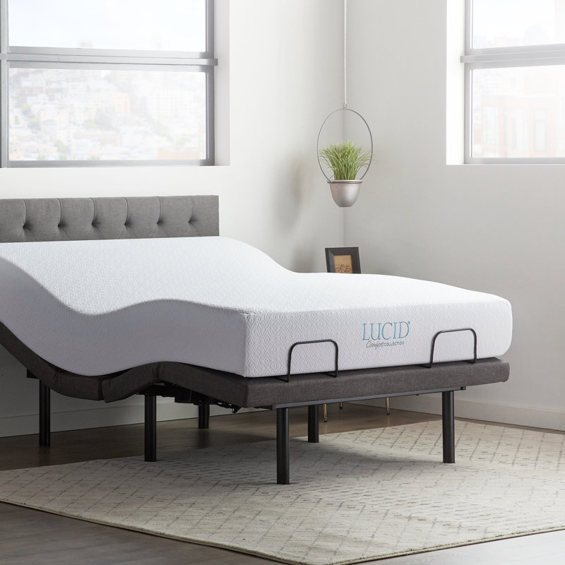 LucidComfortCollection 10" Medium Gel Memory Foam Mattress and Bed